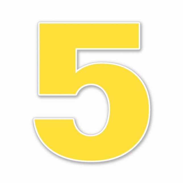 Number Five Gold and White Sticker (Front)
