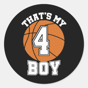 Number Four That's My Boy #4 Bysketbyll Mom Dad Fa Classic Round Sticker