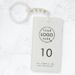 Number | Gray Logo Business Hospitality Property Key Ring<br><div class="desc">A simple custom silver gray business template in a modern minimalist style which can be easily updated with your company logo, room number and text. The perfect design for a hotel, motel, guest house, bed and breakfast, hospitality setting or to label the keys in your office building. The pIf you...</div>