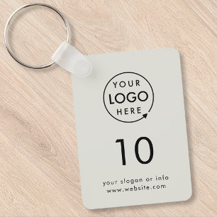 Number Grey Logo Business Hospitality Property Key Ring