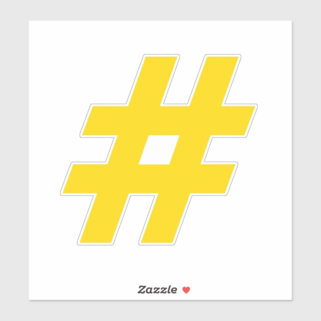 Number Hashtag Gold and White Sticker (Sheet)