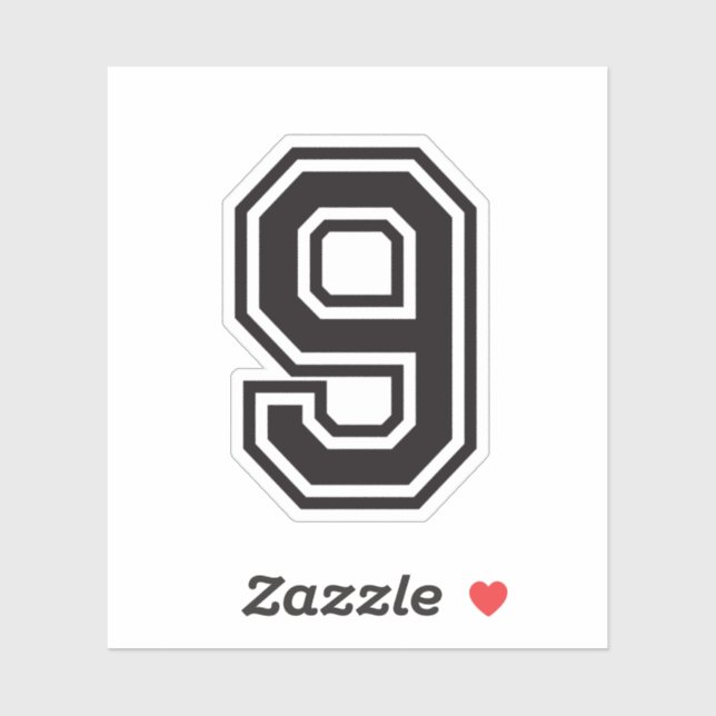 Number nine 9 sports college font (Sheet)