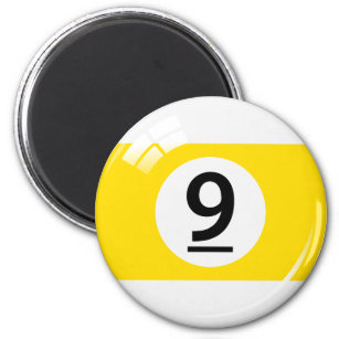 Number nine billiard ball fridge magnet