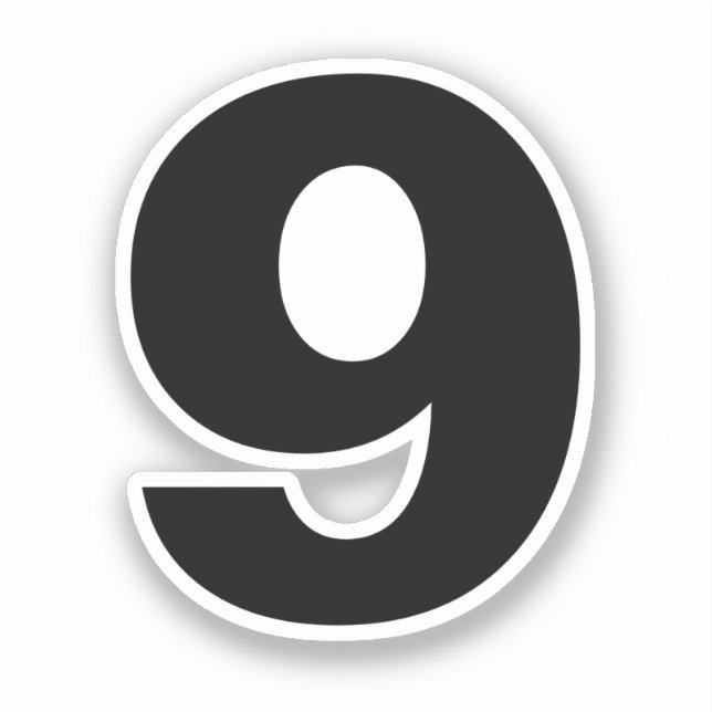 Number Nine Black and White Sticker (Front)