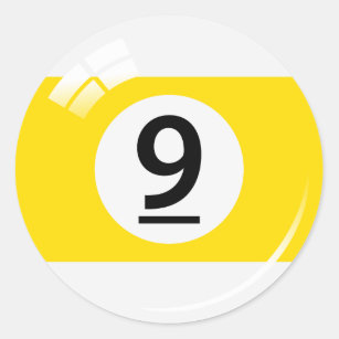 Number nine pool ball stickers/labels classic round sticker