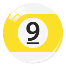 Number nine pool ball stickers/labels