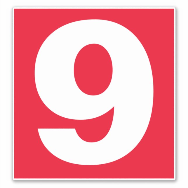 Number Nine Red and White Sticker (Front)