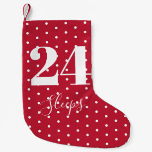 Number of Sleeps to Christmas Advent Calendar Red Small Christmas Stocking