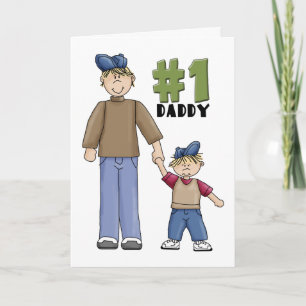 Number one, #1 Dad father and boy child Card