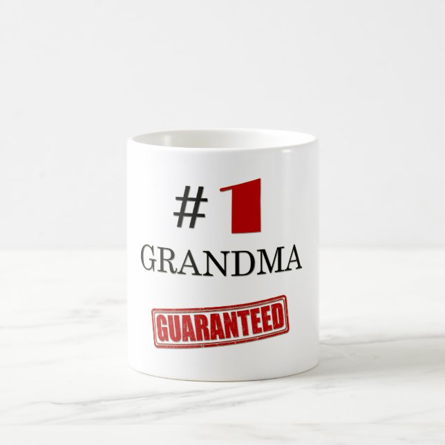Number One  1 Grandma Minimal Black Funny Coffee Mug (Center)