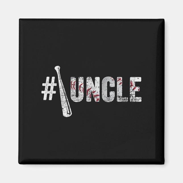 Number One Baseball Uncle Fathers Day Funny Baseba Magnet (Front)