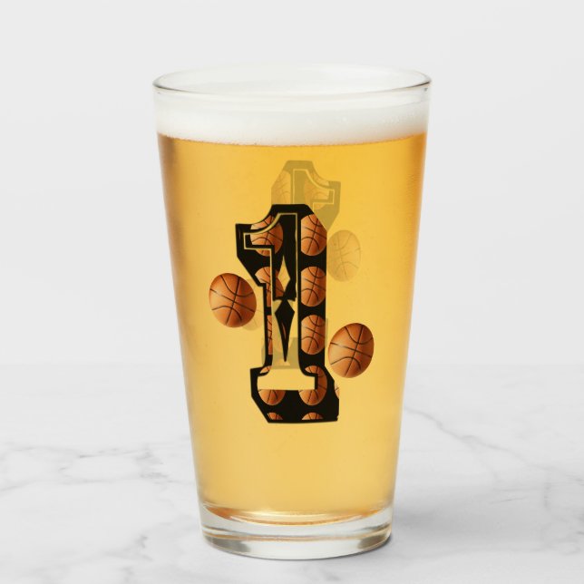 Number One Basketball Number, Glass (Front Filled)