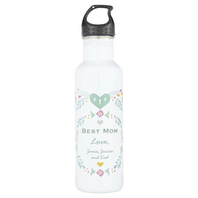 Number One Best Mother Personalised 710 Ml Water Bottle (Front)