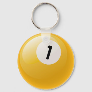 NUMBER ONE BILLIARDS BALL KEY RING