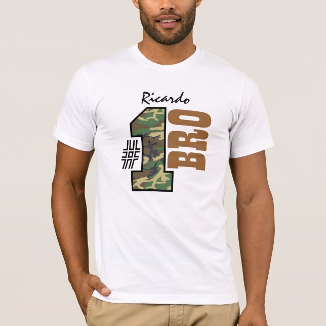Number One BROTHER Camo Custom Name T-Shirt (Front)