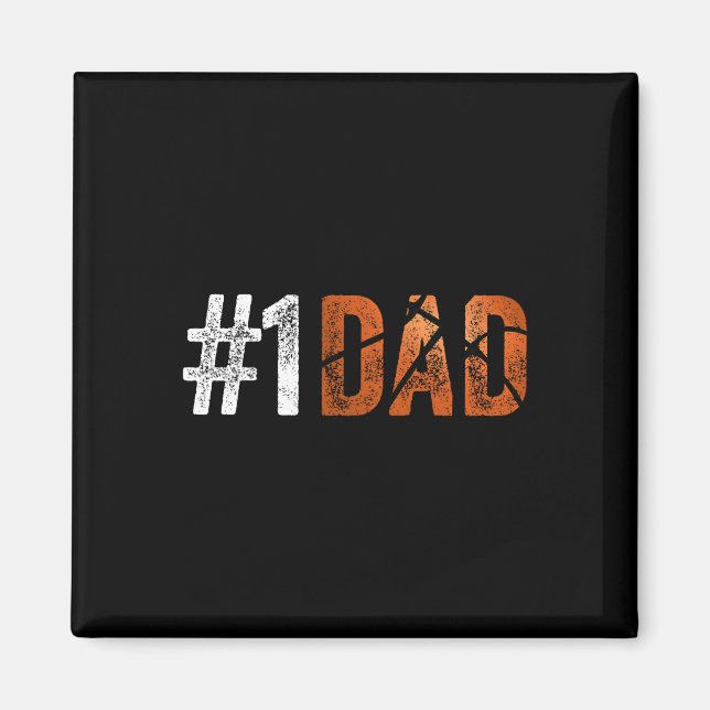 Number One Bysketbyll Dad From Son For Fathers Day Magnet (Front)