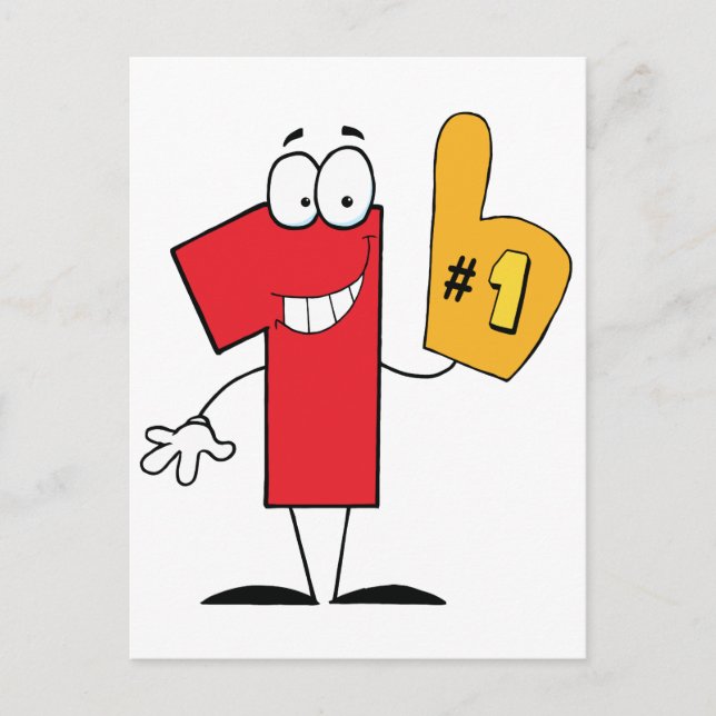 Number One Cartoon Character Postcard (Front)