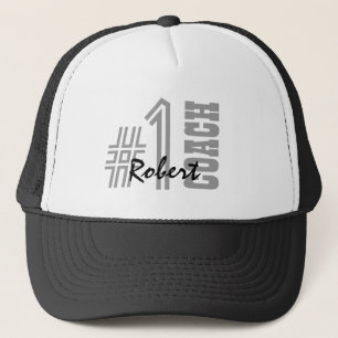 Number One COACH Black and White A01 Trucker Hat