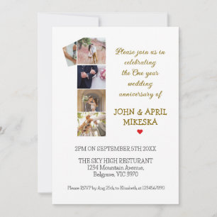Number One Custom Photo Wedding Anniversary  Invitation