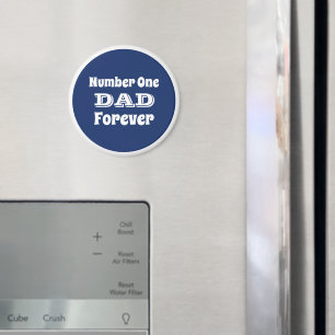 Number One Dad Blue and White Father's Day Magnet