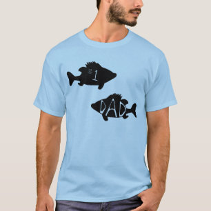 Number One Dad Fish Creative Black Drawing T-Shirt