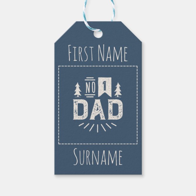 Number One Dad Gift Tags (Front)