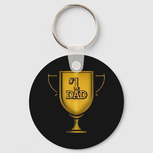 Number One Dad Gifts For Him Key Ring (Front)