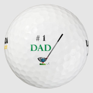 Number One Dad Golf Fathers Day Birthday Cool Golf Balls