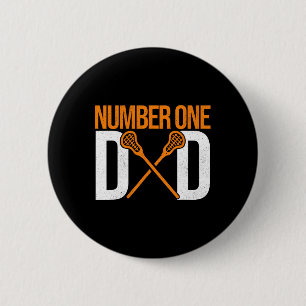Number One Dad Lax Player Father Lacrosse Stick La 6 Cm Round Badge