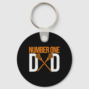 Number One Dad Lax Player Father Lacrosse Stick La Key Ring
