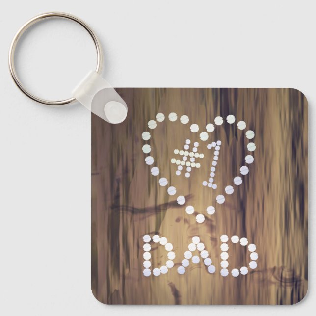 Number One Dad on Wood-look Background Key Ring (Front)