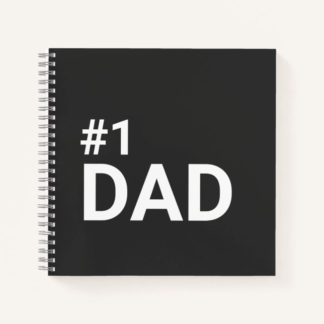 Number One Dad Simple Minimalist Modern Gift  Notebook (Front)