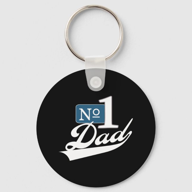 Number One Dad (White) Key Ring (Front)