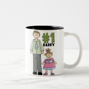 Number One Daddy Blonde Girl Two-Tone Coffee Mug