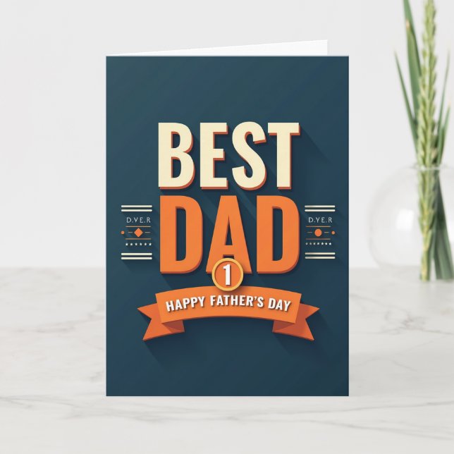 Number One Fathers Day Emblem Card (Front)