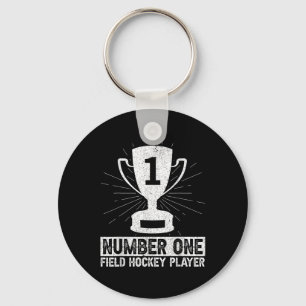 Number One Field Hockey Player Goalie Key Ring