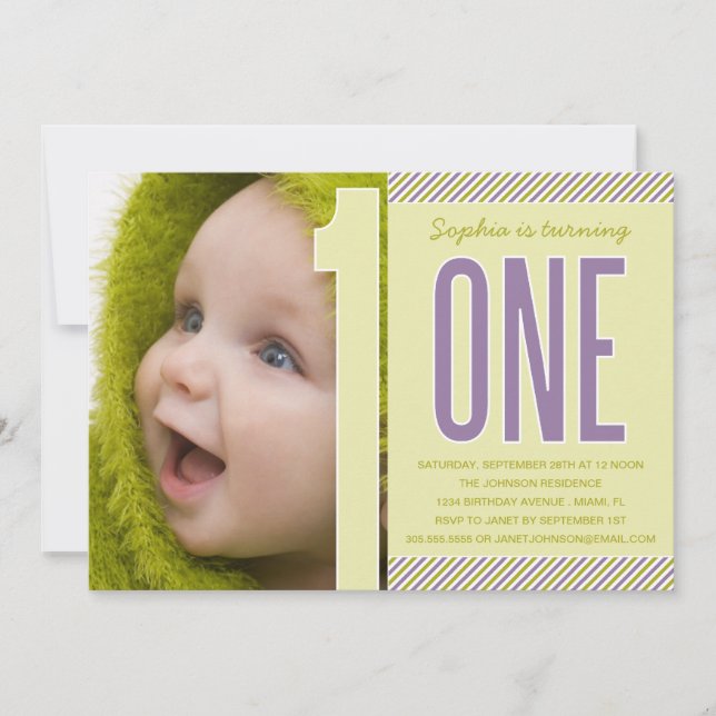 NUMBER ONE | FIRST BIRTHDAY INVITATION (Front)