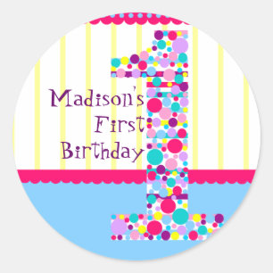 Number One, First Birthday Sticker