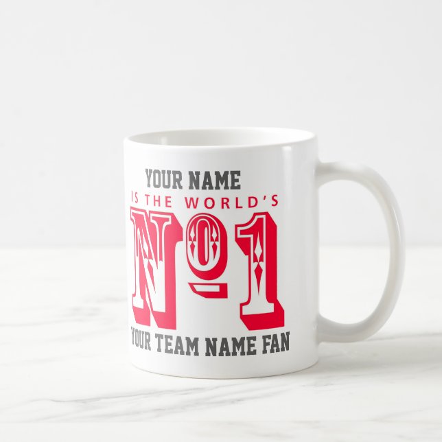 Number One Football Fan. Football Supporter Coffee Mug (Right)