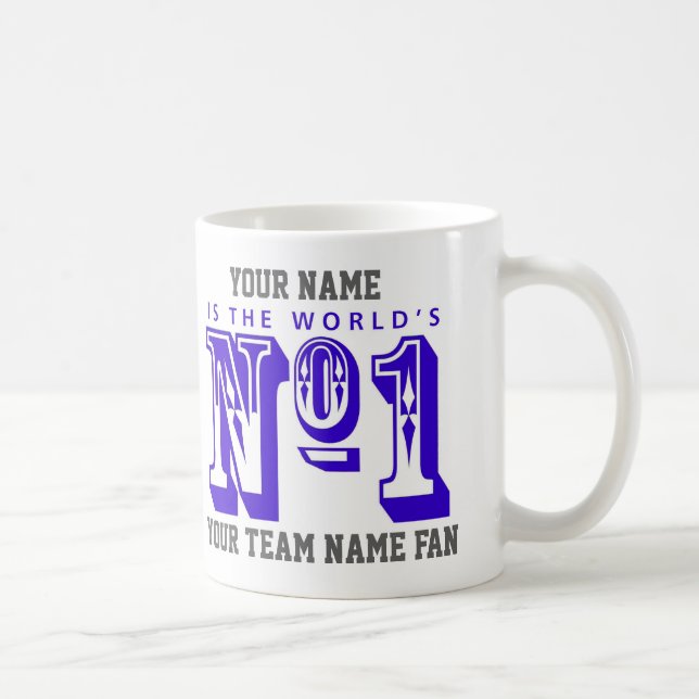 Number One Football Fan. Football Supporter Coffee Mug (Right)