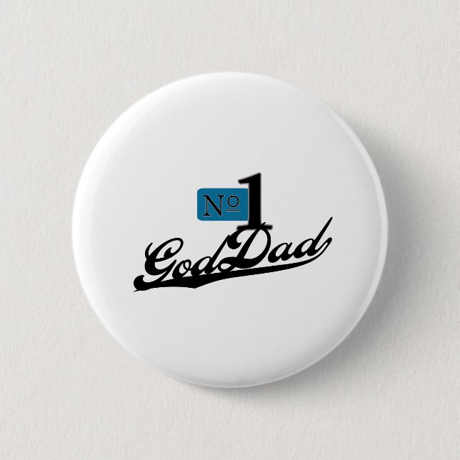 Number One GodDad 6 Cm Round Badge (Front)