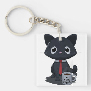Number One Good Jobber Cat Key Ring