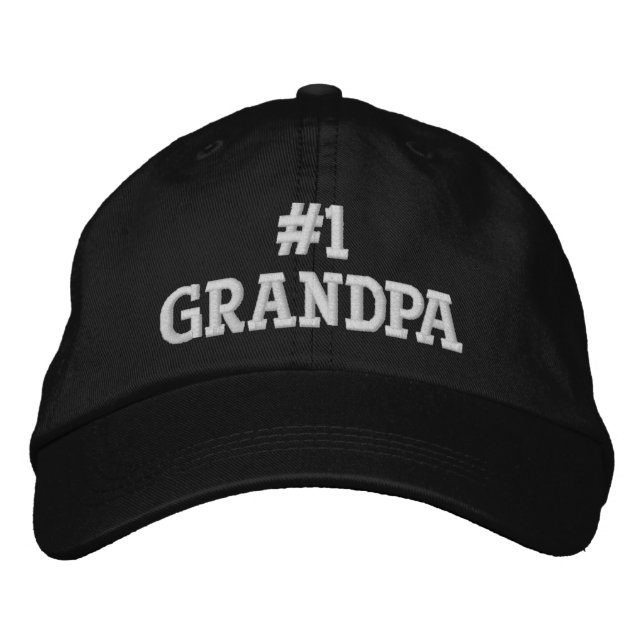 Number One Grandpa  Embroidered Hat (Front)