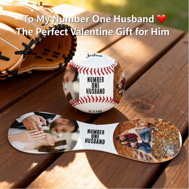 Number One Husband Valentine’s Day Photo Gift Baseball (Creator Uploaded)