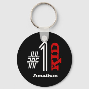 Number One KID Custom Name Black Red White V02 Key Ring