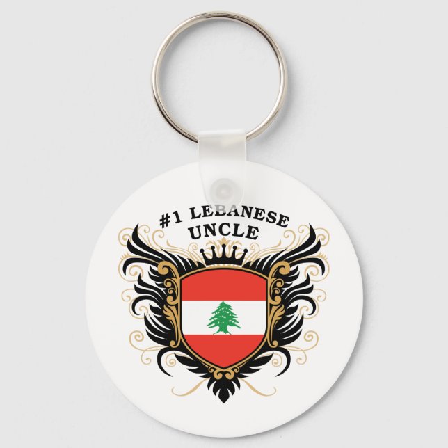 Number One Lebanese Uncle Key Ring (Front)