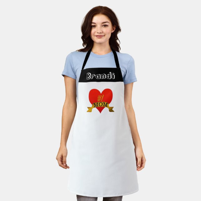 Number One Mum Name Apron | Mother's Day Gift (Worn)