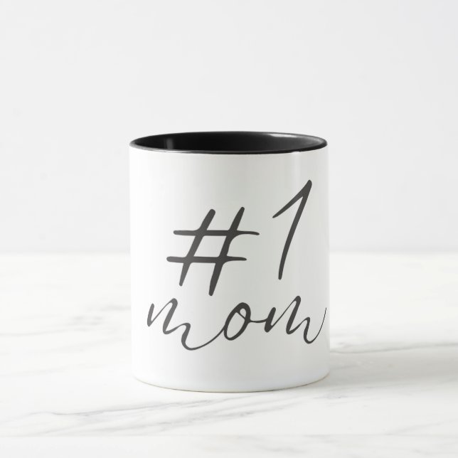Number One Mum Simple Script Text Mothers Day Mug (Center)