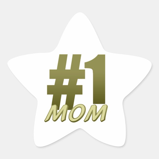 Number One Mum Star Sticker (Front)