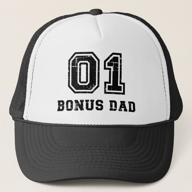 Number one No. 1 bonus dad Trucker Hat (Front)